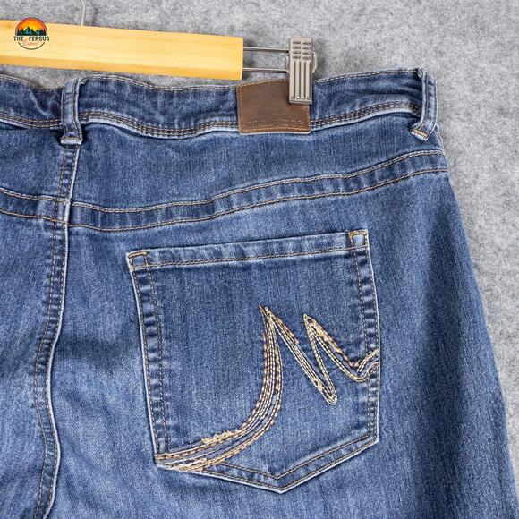 Maurices Cropped Jeans Blue Medium Wash Pockets Denim Women's 18W Short - Picture 4 of 10